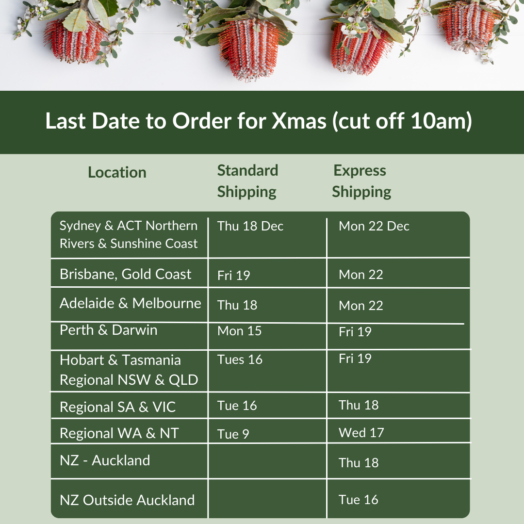 Last Dates to Order and Receive before Xmas 2025 (within Australia and New Zealand)